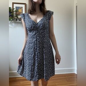linen/cotton floral dress by banana republic